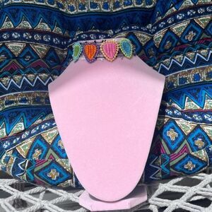 Handmade Sheer Embroidered Heart Choker Necklace